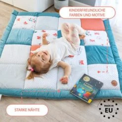 Tapis Parc Bebe Patchwork 120x120 Cm - Tapis Couverture Bébé Naissance Parc Coton Avec Velours Et Piqué Gaufré Bleu Avec Des Renards -Magasin De Produits Pour Bébés tapis parc bebe patchwork 120x120 cm tapis couve 9e06