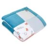 Tapis Parc Bebe Patchwork 120x120 Cm - Tapis Couverture Bébé Naissance Parc Coton Avec Velours Et Piqué Gaufré Bleu Avec Des Renards -Magasin De Produits Pour Bébés tapis parc bebe patchwork 120x120 cm tapis couve c862