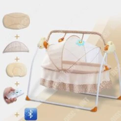 TD® Berceau électrique Portable Pliable Chaise Berçante Intelligente Coaxing Berceau Mère Et Bébé Fournitures Avec Moustiquaire -Magasin De Produits Pour Bébés td r berceau electrique portable pliable chaise b d1f1