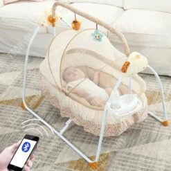 TD® Berceau électrique Portable Pliable Chaise Berçante Intelligente Coaxing Berceau Mère Et Bébé Fournitures Avec Moustiquaire -Magasin De Produits Pour Bébés td r berceau electrique portable pliable chaise b fazd