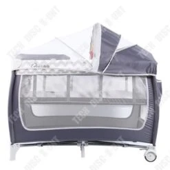 TD® Berceau Pliable Tissu Oxford Avec Moustiquaire Avec Rouleaux Table à Langer Portable Multifonctionnelle Amovible Lit Bébé