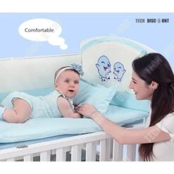 TD® Parure De Lit De Bébé Bleu En Coton Lavable 5 Pièces Pour Berceau Couffin Chambre Enfant Nouveau Né Soins Hygiène Design Bébé -Magasin De Produits Pour Bébés td r parure de lit de bebe bleu en coton lavable 5a42