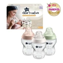 Tommee Tippee - Biberons Closer To Nature - Tétine Imitant Le Sein Maternel, 260 Ml , Lot De 3 -Magasin De Produits Pour Bébés tommee tippee biberons closer to nature tetine 7425