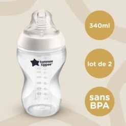 Tommee Tippee Closer To Nature Biberon, Tétine Imitant Le Sein Maternel, Lot De 2, 340ml -Magasin De Produits Pour Bébés tommee tippee closer to nature biberon tetine imi 437a