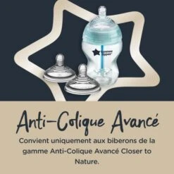 Tommee Tippee - Lot De 6 Tétines De Biberon Anti-Colique Avancé - Débit Rapide - 6 Mois+ -Magasin De Produits Pour Bébés tommee tippee lot de 6 tetines de biberon anti c 493d
