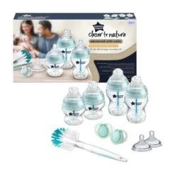 Tommee Tippee Starter Kit Anti-Colique Avancé, Biberons Naissance, Bleu, 150ml Et 260ml -Magasin De Produits Pour Bébés tommee tippee starter kit anti colique avance bib d483