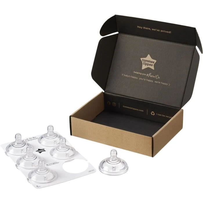 TOMMEE TIPPEE Tétines De Biberon Closer To Nature, Débit Rapide, 6 Mois+, X6 4 TOMMEE TIPPEE Tétines De Biberon Closer To Nature, Débit Rapide, 6 Mois+, X6 – Image 2