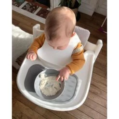 Twistshake Lot De Vaisselle - Bébé - 5 Pcs - 1x Set De Table - 1x Assiette - 2x Bavoir - 1x Gobelet -Plats De Sevrage - 6m+ - Gris -Magasin De Produits Pour Bébés twi7350083129765 83c1