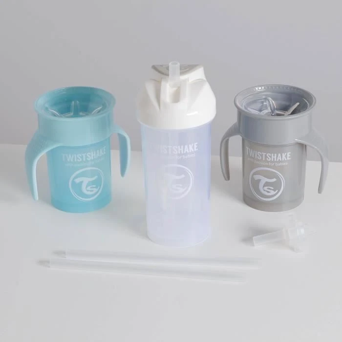 Twistshake Lot De Tasse à Bec Bébé-2 Gobelets 360-1 Gobelet Paille-2 Pailles Et 1 Joint étanche Supplémentaire -Sans BPA-Gris-Bleu 4 Twistshake Lot De Tasse à Bec Bébé-2 Gobelets 360-1 Gobelet Paille-2 Pailles Et 1 Joint étanche Supplémentaire -Sans BPA-Gris-Bleu – Image 2