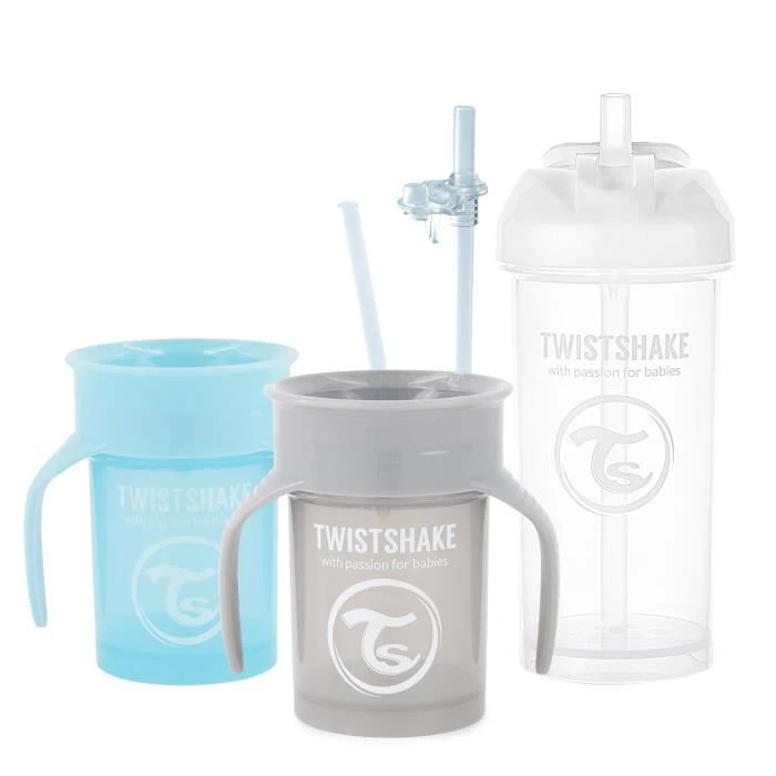 Twistshake Lot De Tasse à Bec Bébé-2 Gobelets 360-1 Gobelet Paille-2 Pailles Et 1 Joint étanche Supplémentaire -Sans BPA-Gris-Bleu 3 Twistshake Lot De Tasse à Bec Bébé-2 Gobelets 360-1 Gobelet Paille-2 Pailles Et 1 Joint étanche Supplémentaire -Sans BPA-Gris-Bleu