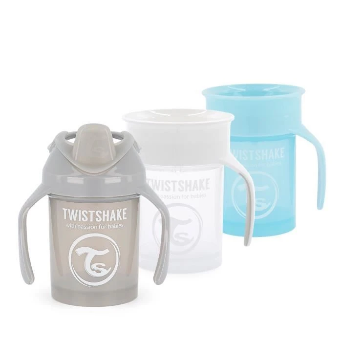 Twistshake Lot De Tasses à Bec Pour Bébé - 3 Pcs - Gobelet Entraînement - Enfants - Biberons étanches - Sans BPA - 4m+ - Blanc Gris 3 Twistshake Lot De Tasses à Bec Pour Bébé - 3 Pcs - Gobelet Entraînement - Enfants - Biberons étanches - Sans BPA - 4m+ - Blanc Gris