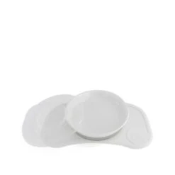 Twistshake Lot De Vaisselle Mini-Bébé-Assiette Ventouse+Set De Table MINI(31x17)-Assiette Alimentaire De Sevrage Sans BPA-6m+-Blanc