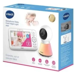 VTECH BABY VTECH - Babyphone Vidéo Color Night Light (Écran 5 - Veilleuse) - BM5254 -Magasin De Produits Pour Bébés vtech babyphone video color night light ecran 5 693a