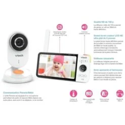 VTECH BABY VTECH - Babyphone Vidéo Wide View HD (Écran 5 Ultra Plat HD - Veilleuse) - BM818 -Magasin De Produits Pour Bébés vtech babyphone video wide view hd ecran 5 ultr b531