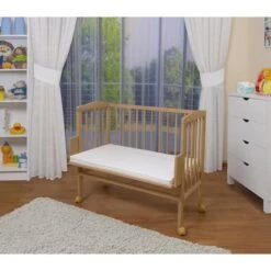 WALDIN Lit Cododo Berceau Tout équipé Pour Bébé,bois Non Traité,16 Modèles Disponibles [Gris étoile/bleu, Nature Non Traitée] -Magasin De Produits Pour Bébés waldin lit cododo berceau tout equipe pour bebe bo 1a07