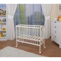 WALDIN Lit Cododo Berceau Tout équipé Pour Bébé,bois Non Traité,16 Modèles Disponibles [Points, Peint En Blanc] -Magasin De Produits Pour Bébés waldin lit cododo berceau tout equipe pour bebe bo 6b12