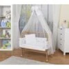 WALDIN Lit Cododo Berceau Tout équipé Pour Bébé,bois Non Traité,16 Modèles Disponibles [Gris étoile/bleu, Nature Non Traitée] -Magasin De Produits Pour Bébés waldin lit cododo berceau tout equipe pour bebe bo dcea