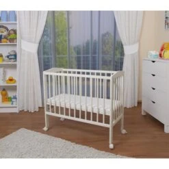 WALDIN Lit Cododo Pour Bébé/berceau - Hauteur Réglable - Bois Naturel Ou Blanc Laqué [rose, Peint En Blanc] -Magasin De Produits Pour Bébés waldin lit cododo pour bebe berceau hauteur regl 191f
