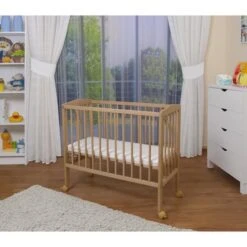 WALDIN Lit Cododo Pour Bébé/berceau - Hauteur Réglable - Bois Naturel Ou Blanc Laqué [Étoile Blanche, Nature Non Traitée] -Magasin De Produits Pour Bébés waldin lit cododo pour bebe berceau hauteur regl 436c