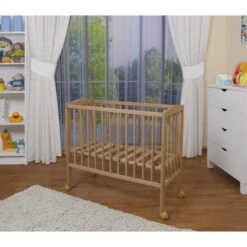 WALDIN Lit Cododo Pour Bébé/berceau - Hauteur Réglable - Bois Naturel Ou Blanc Laqué [Étoile Blanche, Nature Non Traitée] -Magasin De Produits Pour Bébés waldin lit cododo pour bebe berceau hauteur regl e073