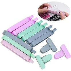 WANDEFOL 48 Pcs Pince Sachet Alimentaire, Multicolor Clip De Fermeture, Etanchéité Clips Alimentaire Fermeture Sachet Clips