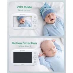 Yoton Babyphone Vidéo Avec Caméra 1080P 360° PTZ, Ecran FHD 4.3" - Vision Nocturne - Transmission Sans Fil - Berceuses Pour Bébé -Magasin De Produits Pour Bébés yoton yb03 babyphone video avec camera 1080p 360de 0a92