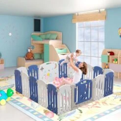 YRHOME 18 Panneaux Parc Grille Rampante Barrière Pliable Grille Rampante -Magasin De Produits Pour Bébés yrhome 18 panneaux parc grille rampante barriere p 4842