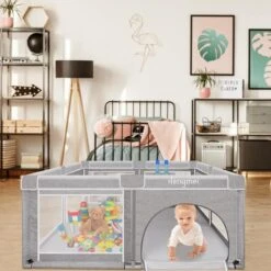 YRHOME 180x200x68cm Parc Bébé Enfants Grille De Jeu Rampante Grille De Protection -Magasin De Produits Pour Bébés yrhome 180x200x68cm parc bebe enfants grille de je fbb2