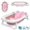 YRHOME Faltbare Babywanne + Kissen Badewanne Anti-Rutsch Bad Faß Sauna Badesitz Wanne