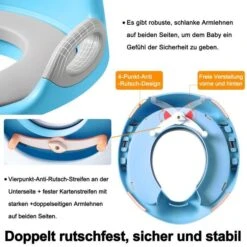 YRHOME Siège De Toilette Pour Enfants PP+PU Antidérapant Pour Enfants Avec Poignée Et Bassin D&apos;éclaboussure Formateur Bleu -Magasin De Produits Pour Bébés yrhome siege de toilette pour enfants pp pu antide 3431
