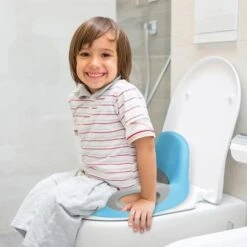 YRHOME Siège De Toilette Pour Enfants PP+PU Antidérapant Pour Enfants Avec Poignée Et Bassin D&apos;éclaboussure Formateur Bleu -Magasin De Produits Pour Bébés yrhome siege de toilette pour enfants pp pu antide 4dd5