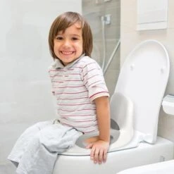 YRHOME Siège De Toilette Pour Enfants PP+PU Antidérapant Pour Enfants Avec Poignée Et Bassin D&apos;éclaboussure Formateur Blanc -Magasin De Produits Pour Bébés yrhome siege de toilette pour enfants pp pu antide 5e87