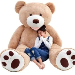 YunNasi Nounours Peluche Géant Doudous 250cm Brun Clair Jouet Doux Cadeau D'Anniversaire -Magasin De Produits Pour Bébés yunnasi nounours peluche geant doudous 250cm brun 23be