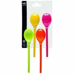 Zak Designs 2073-8581 Set De 4 Cuillères Petites Souriantes Hot Pop
